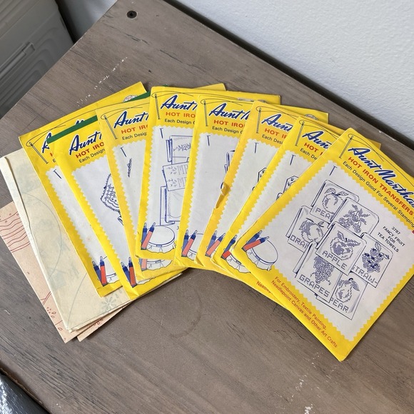 Aunt Martha's Other - Lot 10 Vintage Aunt Martha's‎ Hot Iron Embroidery Transfers Various Motifs READ